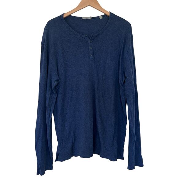 Vince Navy Blue Long Sleeve Henley Sz XL - Picture 1 of 4
